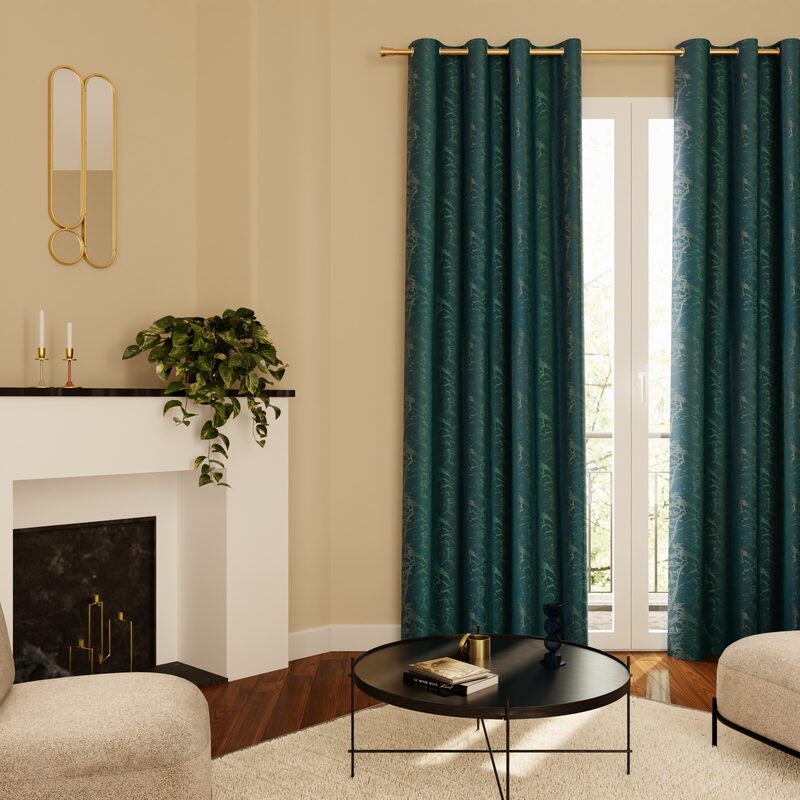 Rideau MARIKA coloris bleu canard 140 x 260 cm