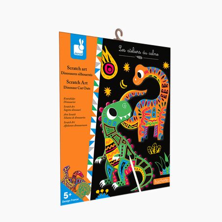 Janod Kit création SCRATCH ART DINOSAURES SILHOUETTES