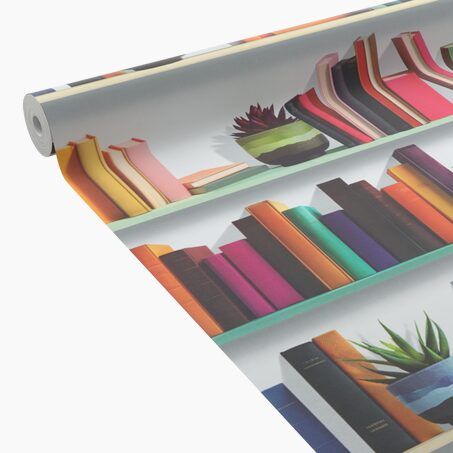 Papier peint intissé BIBLIOTECA coloris multicolore