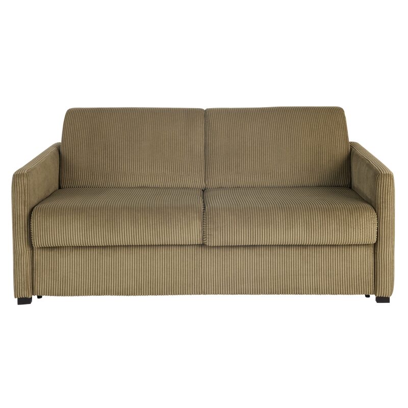 Canapé convertible Express DONA coloris vert olive 2 places