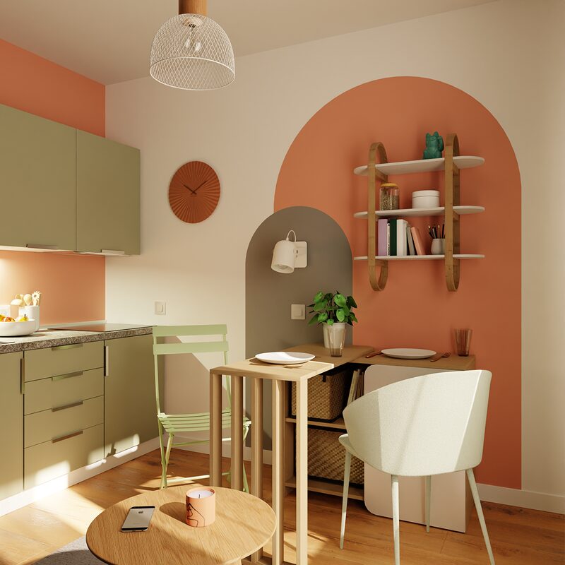Bureau modulable SPACE coloris pierre de lune