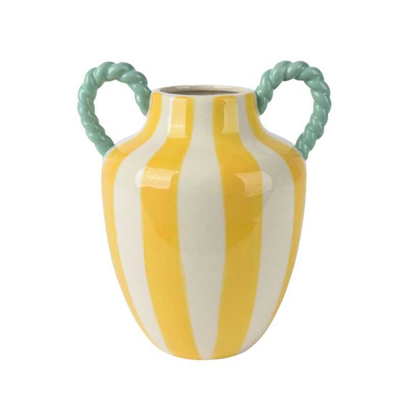 Vase YOLO coloris Jaune, blanc, bleu