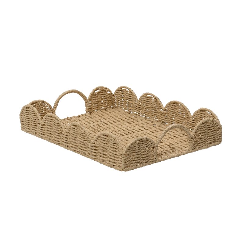 Plateau décoratif ONDULÉ coloris beige