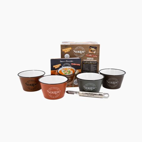 Coffret tasses CE SOIR ON SOUPE coloris brun