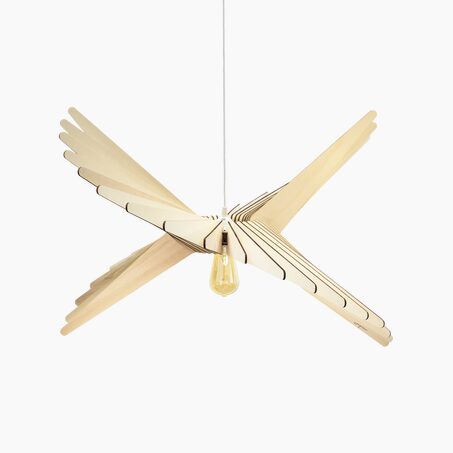 ATELIER LOUPIOTE Suspension ALBATROS bouleau 35 x 65 cm diamètre 65 cm