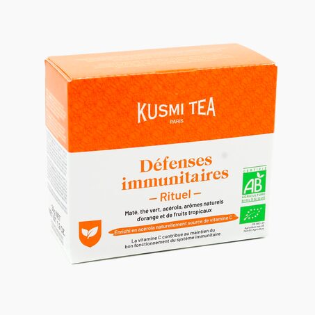 KUSMI TEA Thé vert en sachet RITUEL DEFENSES IMMUNITAIRES BIO