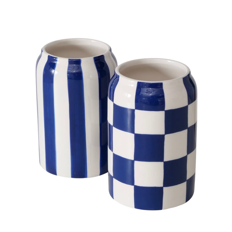 Vase FANYA coloris blanc / bleu