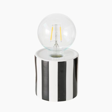 Objet lumineux ITCHY coloris noir/blanc 18 x 9 cm