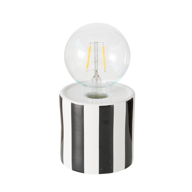 Objet lumineux ITCHY coloris noir/blanc 18 x 9 cm