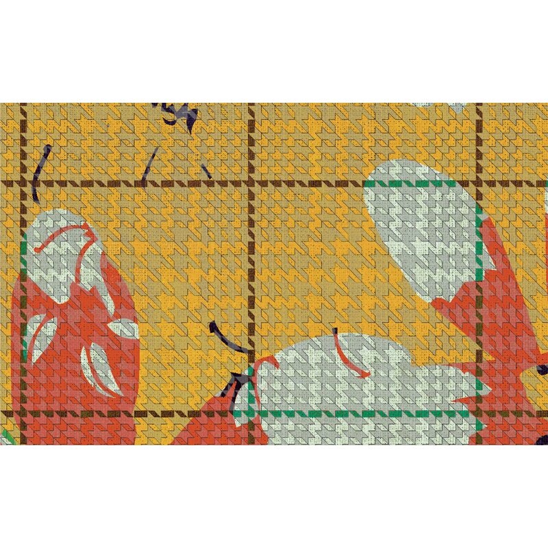 Papier peint panoramique XL FLAID 400 x 270 cm jaune bouton d'or