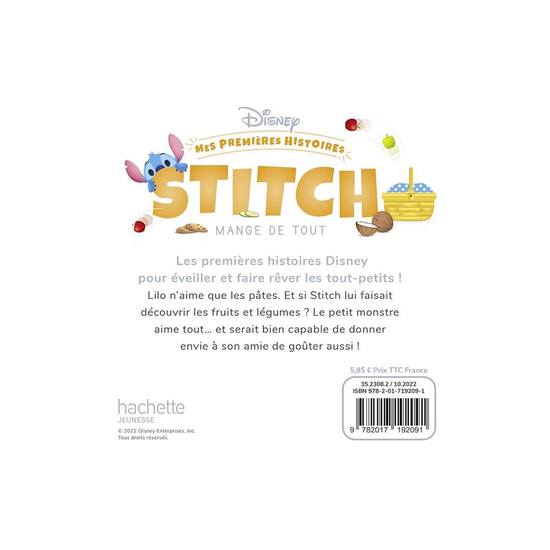 Livre enfant MES PREMIÈRES HISTOIRES - STITCH MANGE DE TOUT