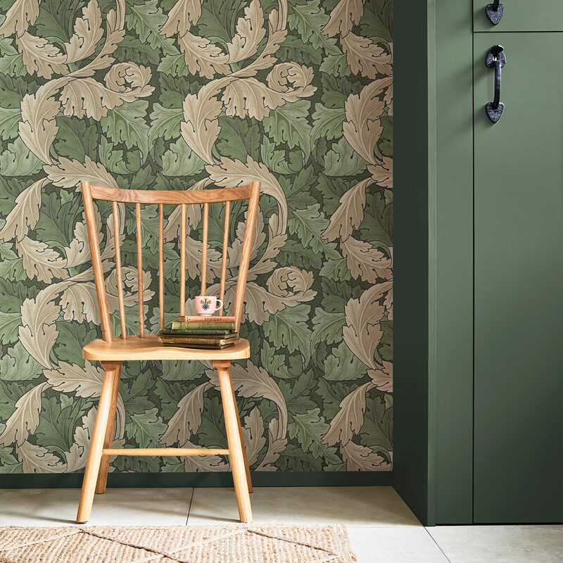 Papier peint intissé ACANTHUS coloris vert feuille