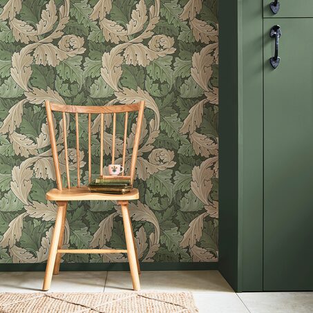 Papier peint intissé ACANTHUS coloris vert feuille