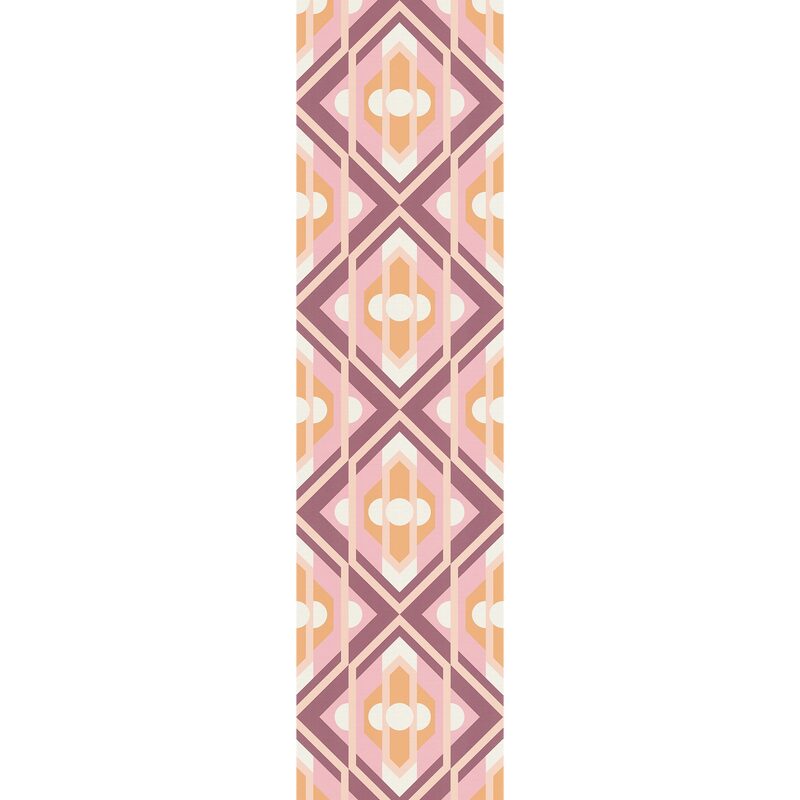 Papier peint intissé CATALINE coloris rose et orange
