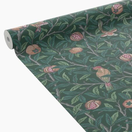 William Morris at Home Papier peint intissé POMEGRANATE Vert foncé