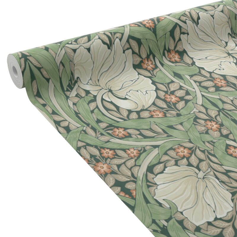 Papier peint intissé PIMPERNEL coloris vert feuille