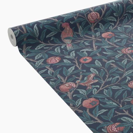 William Morris at Home Papier peint intissé POMEGRANATE bleu nuit