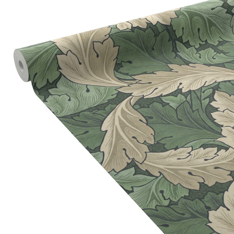 Papier peint intissé ACANTHUS coloris vert feuille
