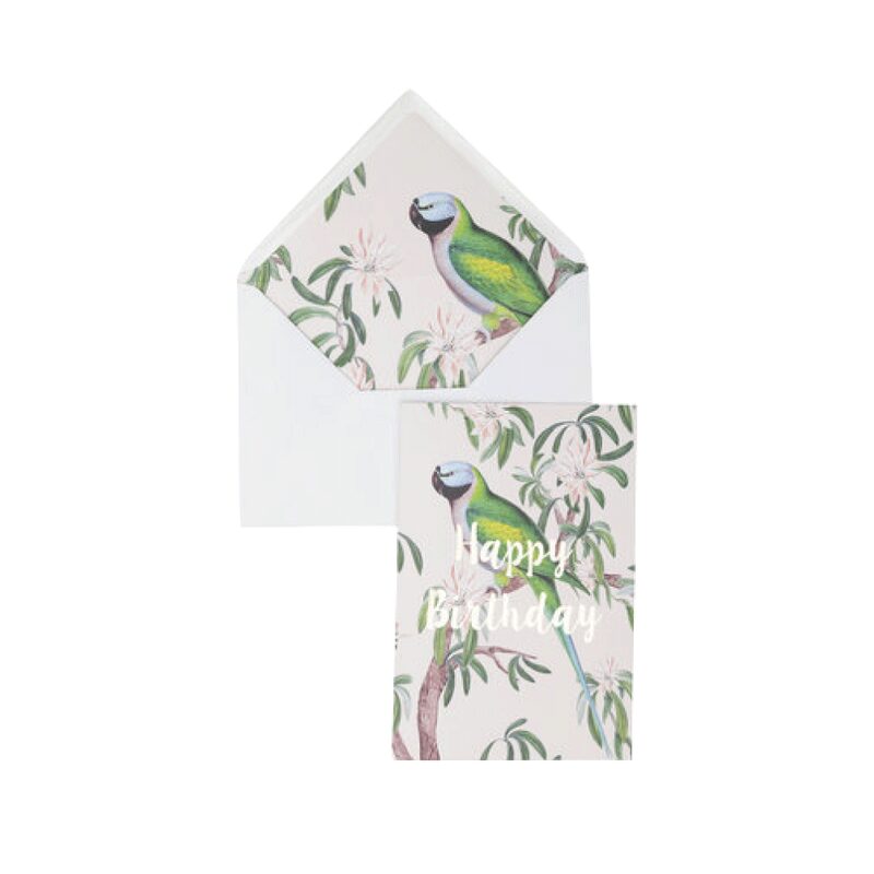 Carte HAPPY BIRTHDAY ET ENVELOPPE DÉCORÉE coloris vert