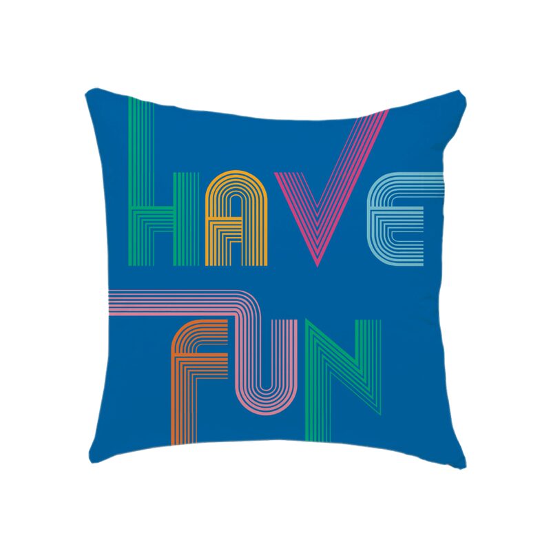 Coussin HAVE FUN coloris bleu roi 40 x 40 cm