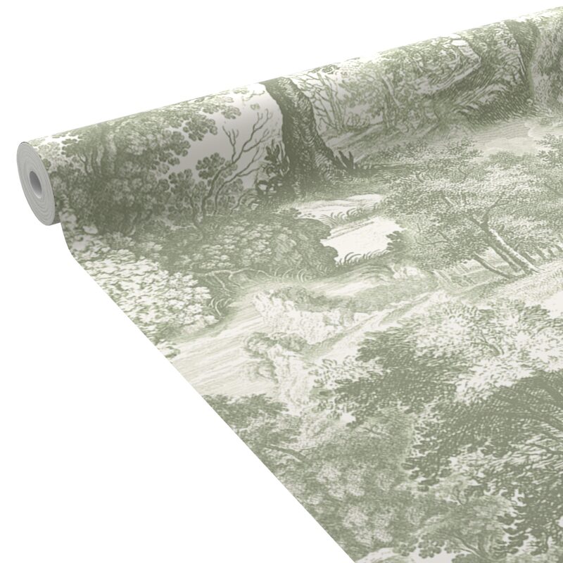 Papier peint intissé LEON coloris vert de gris