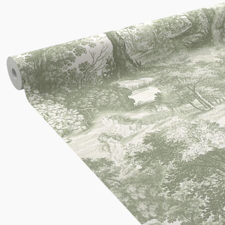 4MURS Papier peint intissé LEON coloris vert de gris