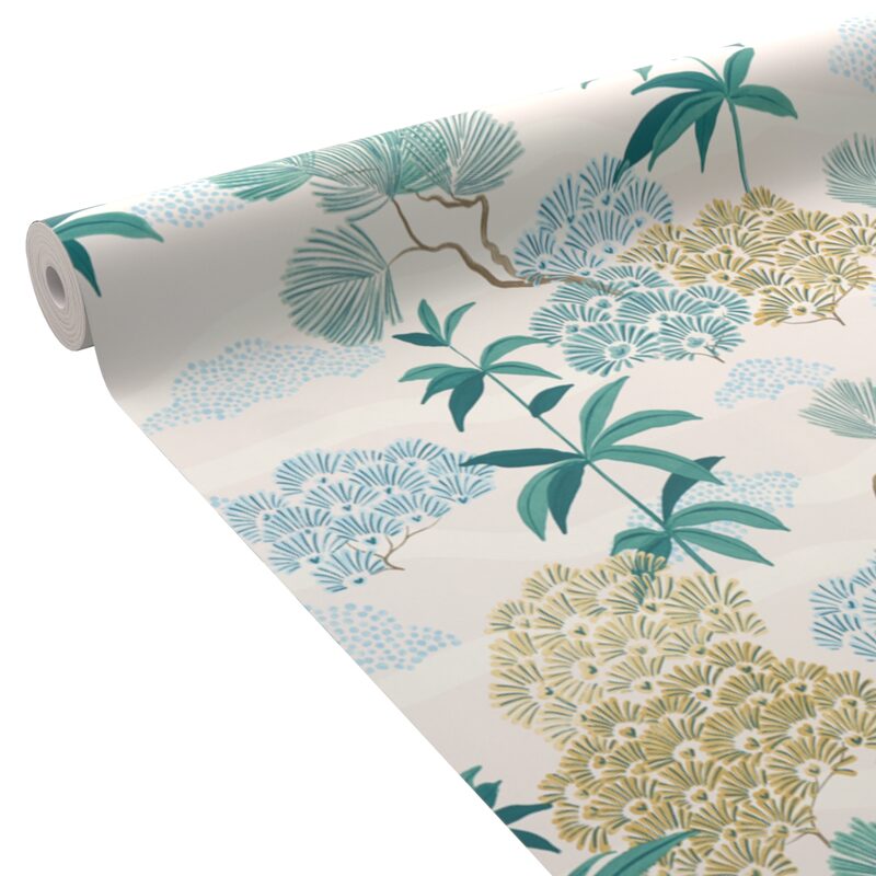 Papier peint intissé TAYA coloris bleu azur