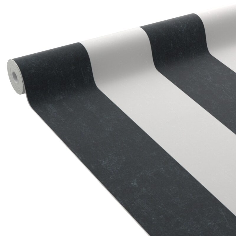 Papier peint intissé PALAZZO STRIPE coloris noir et blanc