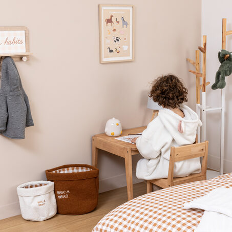 Panier BRIC A BRAC coloris terracotta & blanc