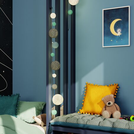 Guirlande lumineuse CALIO coloris bleu et gris