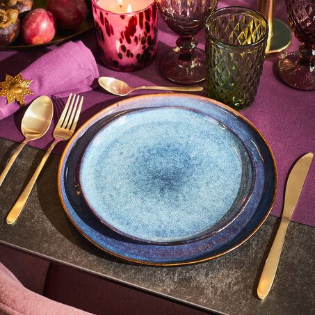 Assiette NOUKA coloris bleu vert