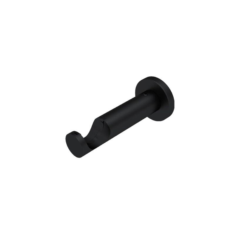 Support barre à rideau ZEN coloris noir mat diamètre barre 2,8 cm longueur 9,3 cm