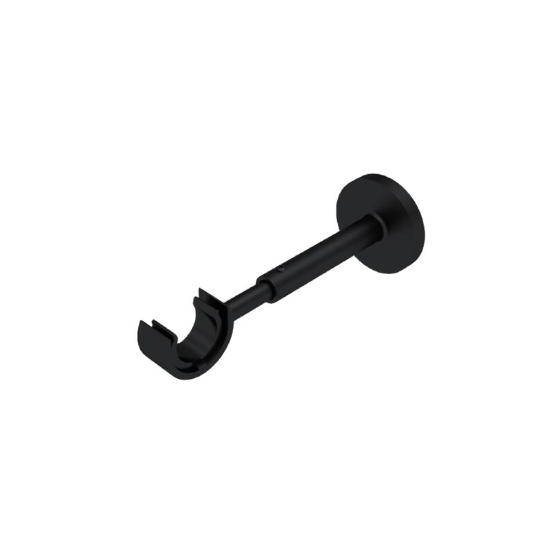Support barre à rideau ZEN coloris noir mat diamètre barre 2,8 cm longueur extensible de 10,8 à 16 cm
