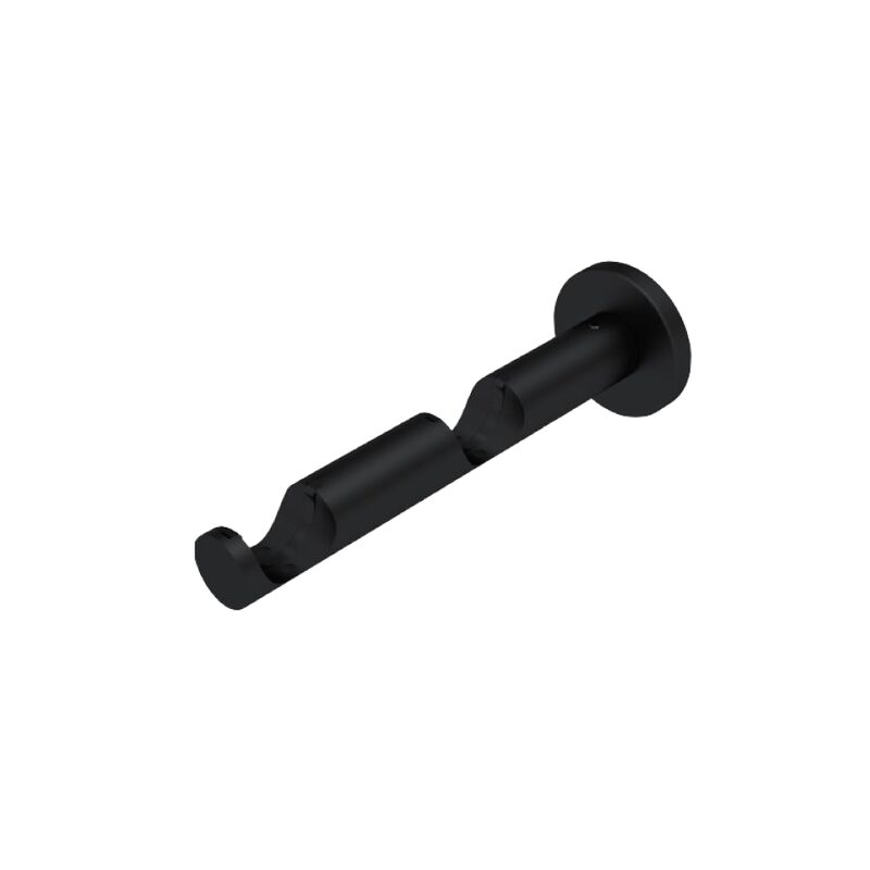 Support barre à rideau ZEN coloris noir mat diamètre barre 2,8 cm longueur extensible de 8,5 à 16,5 cm