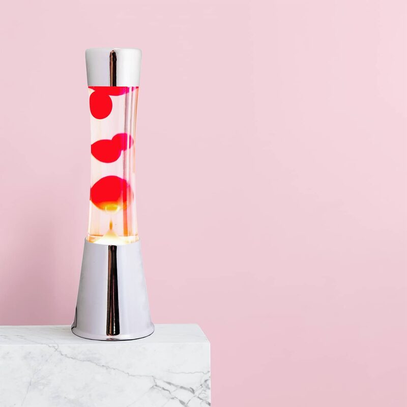Lampe à lave LAVA CHROMÉE coloris argent 39,5 x 11 cm