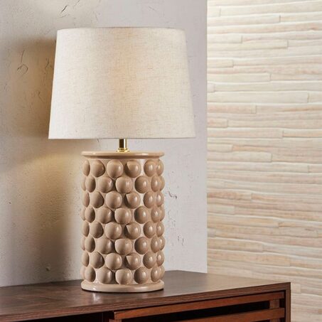 Lampe à poser POMPON coloris beige 44 x 22 cm