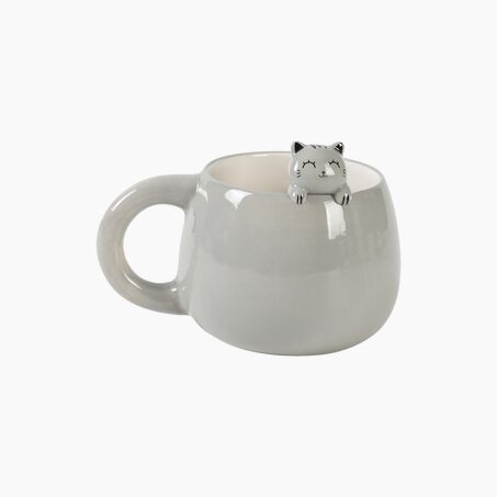 I-TOTAL Mug CHAT coloris gris