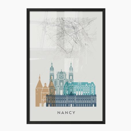 4MURS Image encadrée MAP NANCY 40 x 60 cm