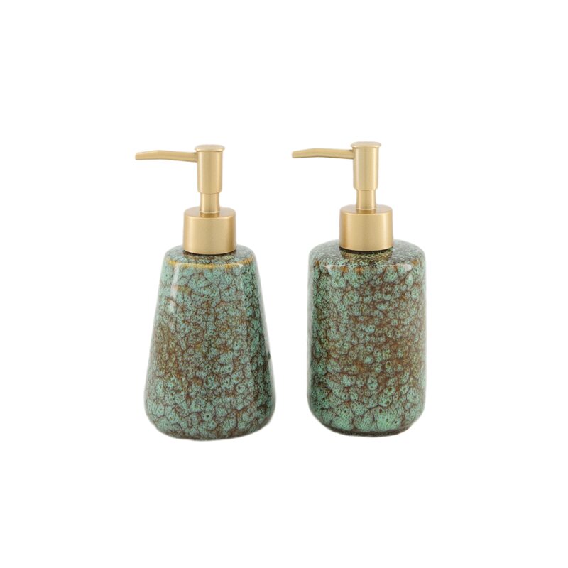 Distributeur de savon FOGLIA coloris Vert, or
