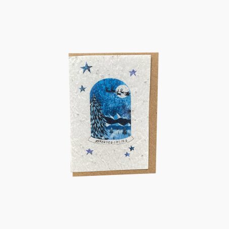 LES CARTES DE LULU Carte JOYEUSES FÊTES coloris bleu