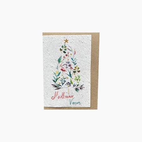 LES CARTES DE LULU Carte MEILLEURS VOEUX coloris blanc