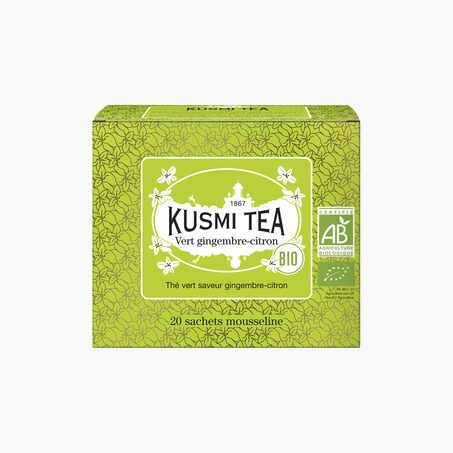 KUSMI TEA Thé vert en sachet GINGEMBRE-CITRON