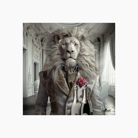 Tableau BINET LION LUXURY coloris noir
