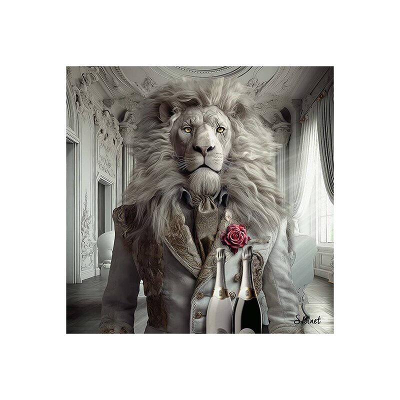 Tableau BINET LION LUXURY coloris noir
