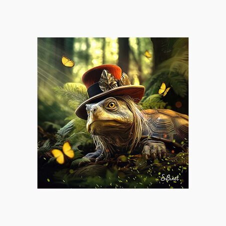 Tableau BINET TORTUE FANTASTIQUE coloris noir