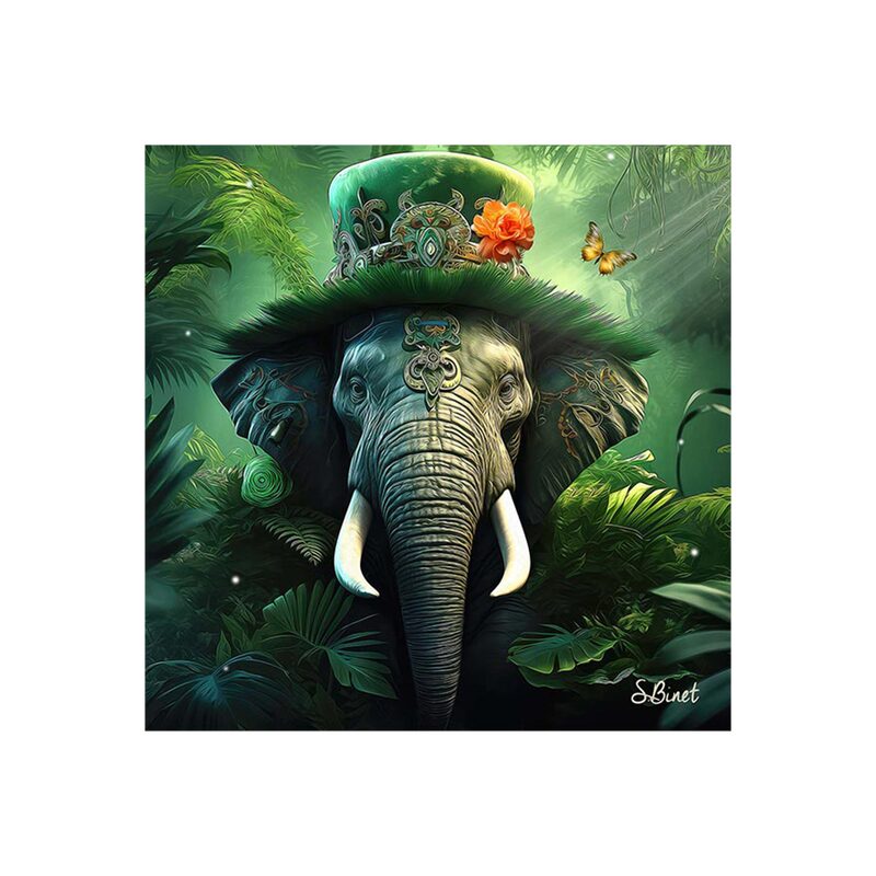 Tableau BINET ELÉPHANT FANTASTIQUE coloris noir