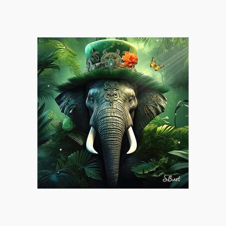 Tableau BINET ELÉPHANT FANTASTIQUE coloris noir