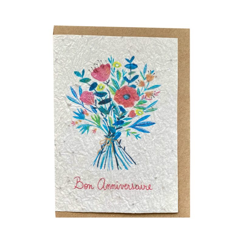 Carte ANNIVERSAIRE BOUQUET coloris multicolore