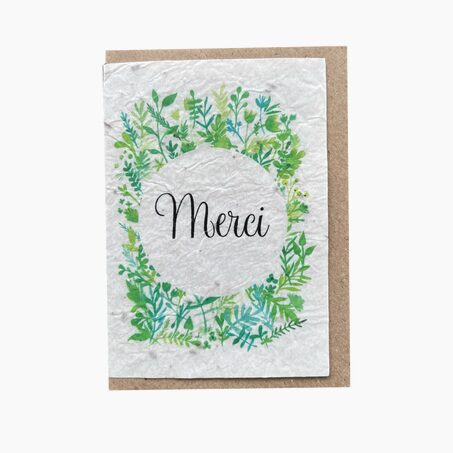 LES CARTES DE LULU Carte MERCI coloris vert