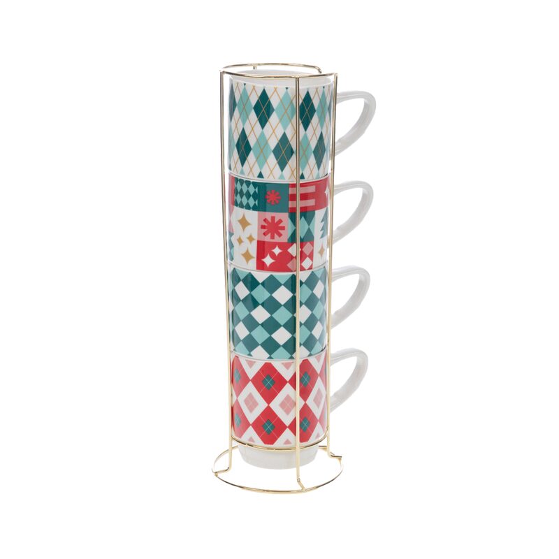 Coffret tasses SANTA coloris Rouge, vert, blanc